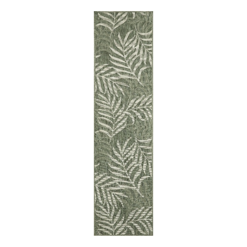 Nourison Home Garden Oasis 8' Runner Fabric Green Ivory Area Rug