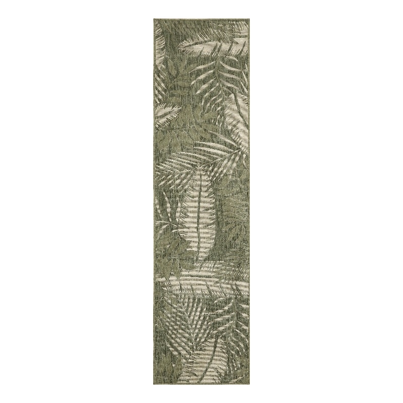 Nourison Home Garden Oasis 8' Runner Fabric Green Ivory Area Rug