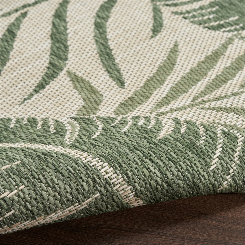 Nourison Home Garden Oasis 6' Runner Fabric Ivory Green Area Rug