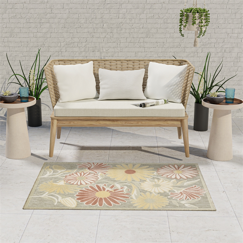 Nourison Home Dekor 8' x 10' Polyester Grey Navy Area Rug