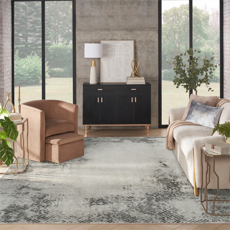 Nourison Home Dekor 8' x 10' Polyester Grey Charcoal Area Rug