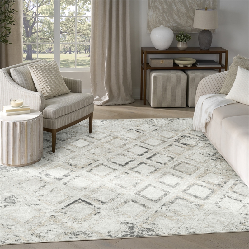 Nourison Home Dekor 8' x 10' Polyester Grey Charcoal Area Rug