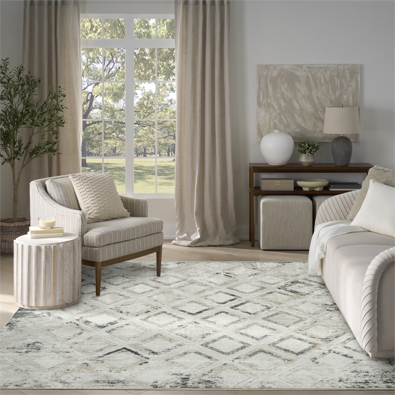 Nourison Home Dekor 8' x 10' Polyester Grey Charcoal Area Rug