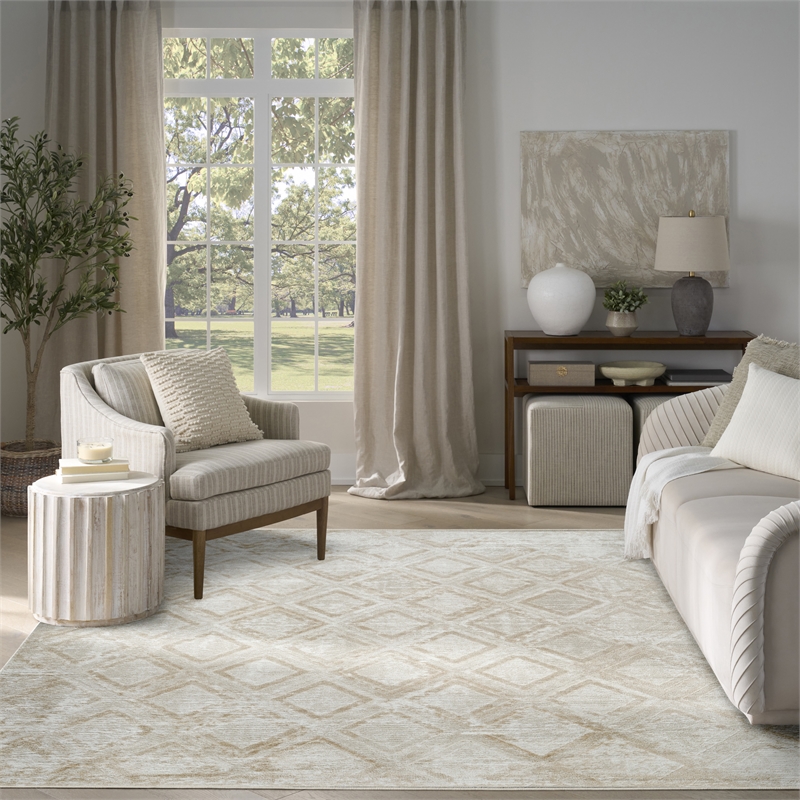 Nourison Home Dekor 8' x 10' PolyesterIvory Beige Area Rug