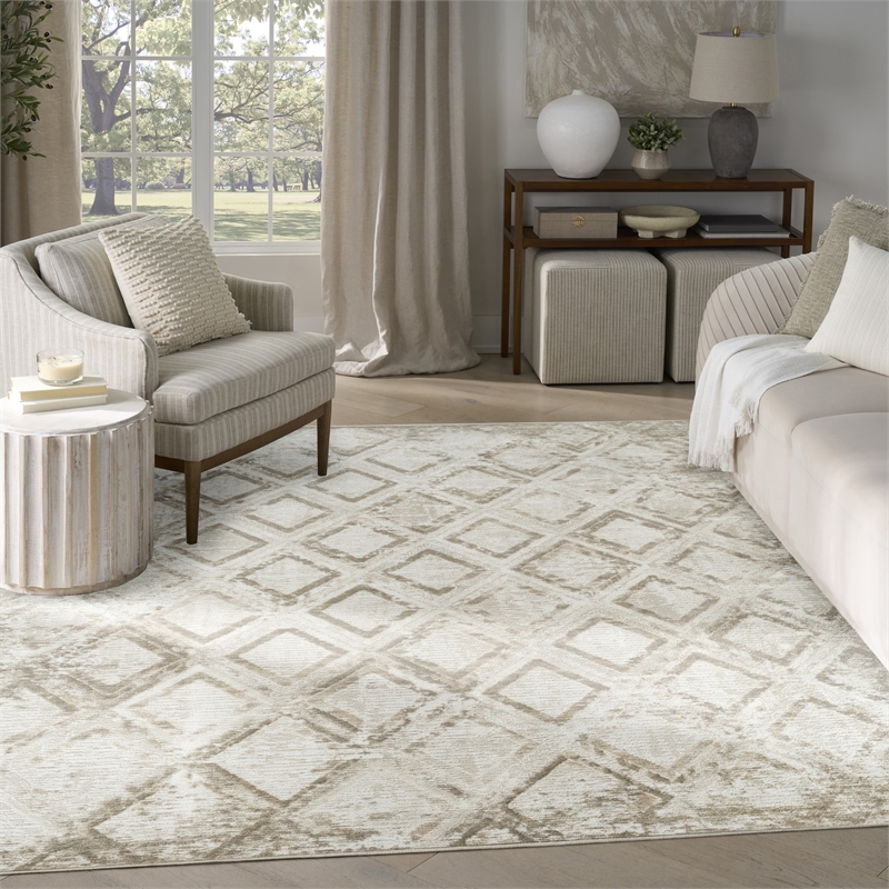 Nourison Home Dekor 8' x 10' Polyester Ivory Taupe Area Rug