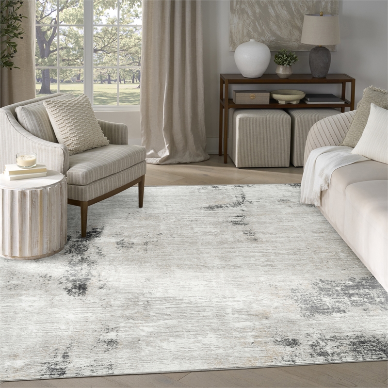 Nourison Home Dekor 8' x 10' Polyester Grey Charcoal Area Rug