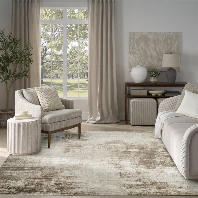 Nourison Home Dekor 8' x 10' Polyester Ivory Taupe Area Rug