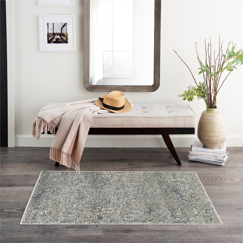 Nourison Home Concerto 2' x 4' Fabric Dark Grey Area Rug