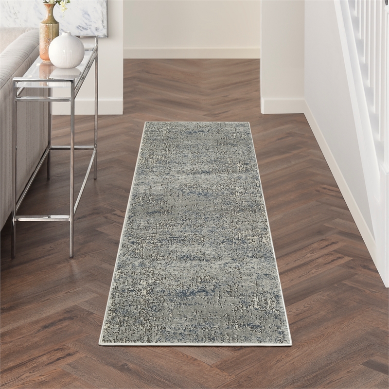 Nourison Home Concerto 10' Runner Fabric Dark Grey Area Rug