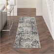 Nourison Home Concerto 10' Runner Fabric Ivory Grey Area Rug