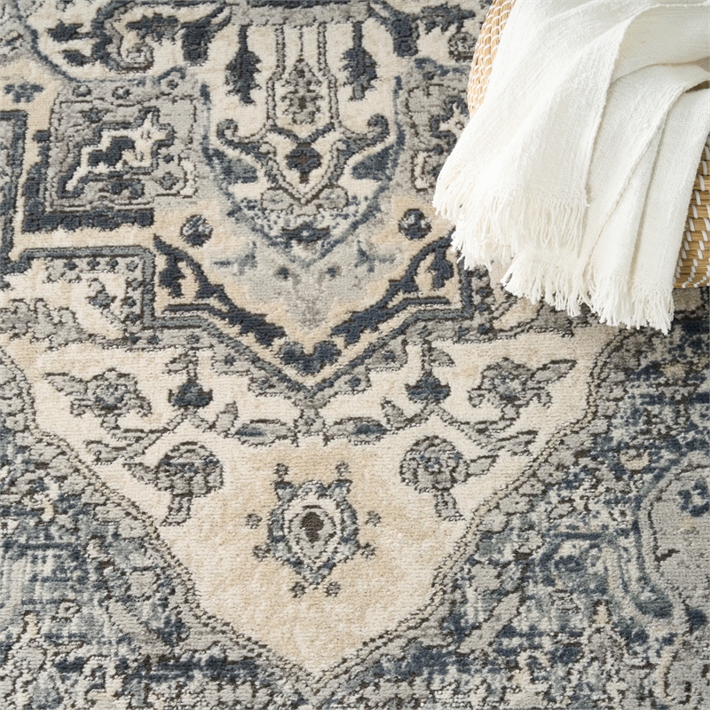 Nourison Home Concerto 4' x 6' Fabric Ivory Navy Area Rug