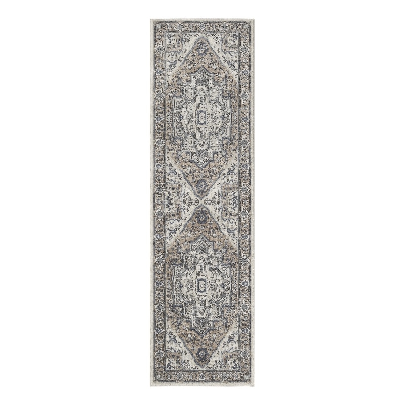 Nourison Home Concerto 10' Runner Fabric Ivory Taupe Area Rug