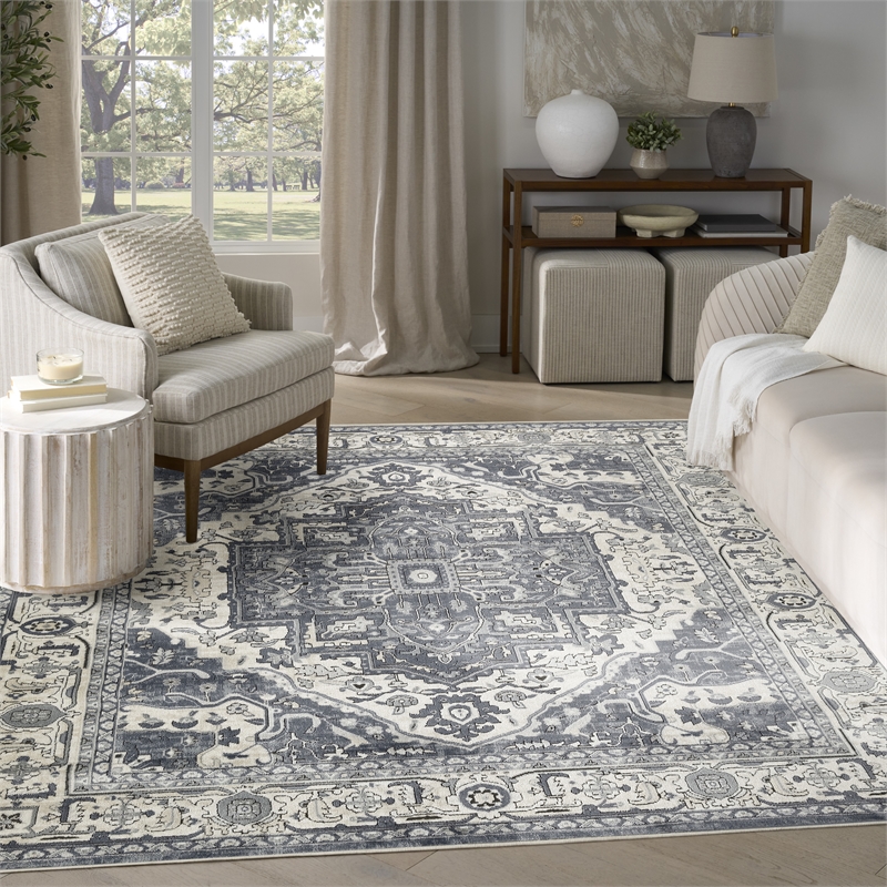 Nourison Home Concerto 8' x 10' Fabric Navy Ivory Area Rug