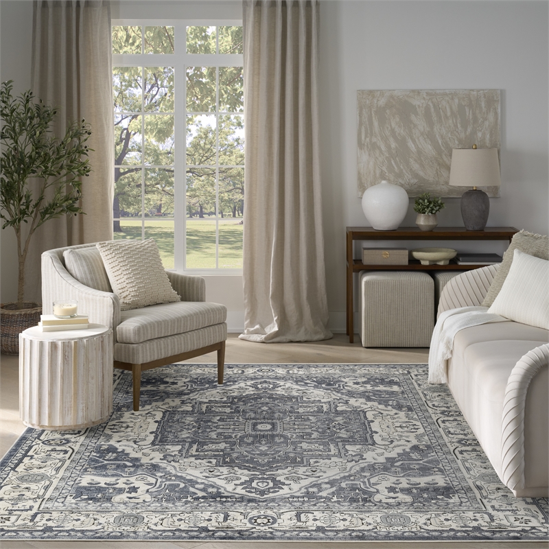 Nourison Home Concerto 8' x 10' Fabric Navy Ivory Area Rug
