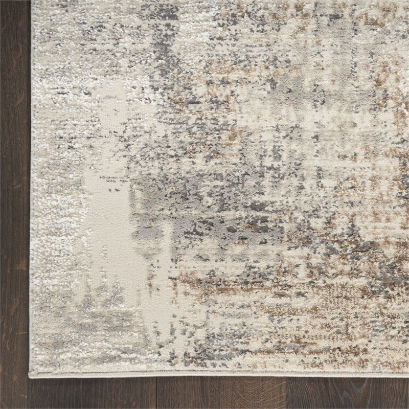 Nourison Home Eco-Friendly 10' x 14' Polyester Beige Grey Area Rug