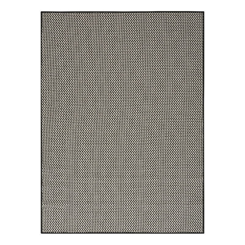 Nourison Home Courtyard 6' x 9' Fabric Black White Area Rug