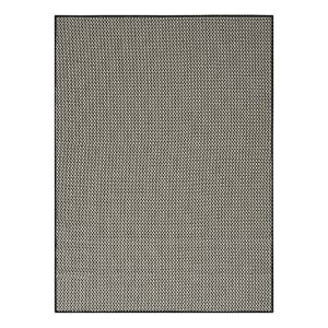 Nourison Home Courtyard 6' x 9' Fabric Black White Area Rug