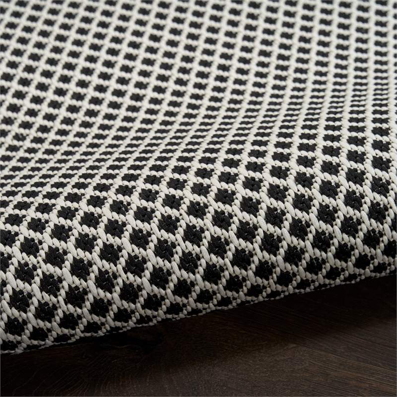 Nourison Home Courtyard 8' x 10' Fabric Black White Area Rug
