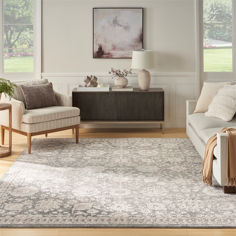 Nourison Home Renewed 6' x 9' Polyester Charcoal Area Rug