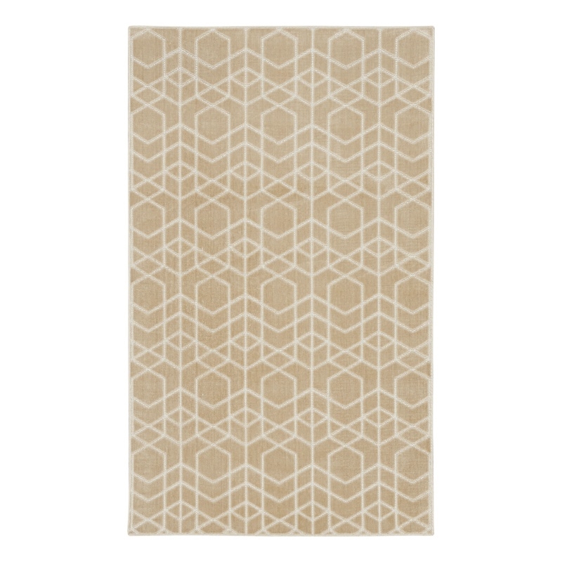 Nourison Washable Charm 3' x 5' Beige Ivory Modern Indoor Rug