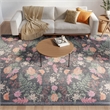Nourison Botanical Washables 8' x 10' Charcoal Multicolor Area Rug