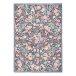 Nourison Botanical Washables 8' x 10' Charcoal Multicolor Area Rug