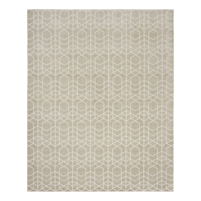 Nourison Washable Charm 9' x 12' Silver Ivory Modern Indoor Rug