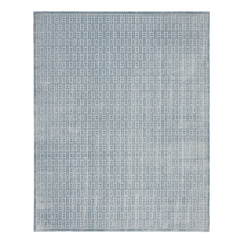 Nourison Washable Charm 9' x 12' Blue Ivory Modern Indoor Rug