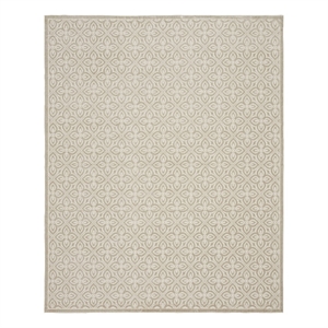 Nourison Washable Charm 9' x 12' Silver Ivory Contemporary Indoor Rug