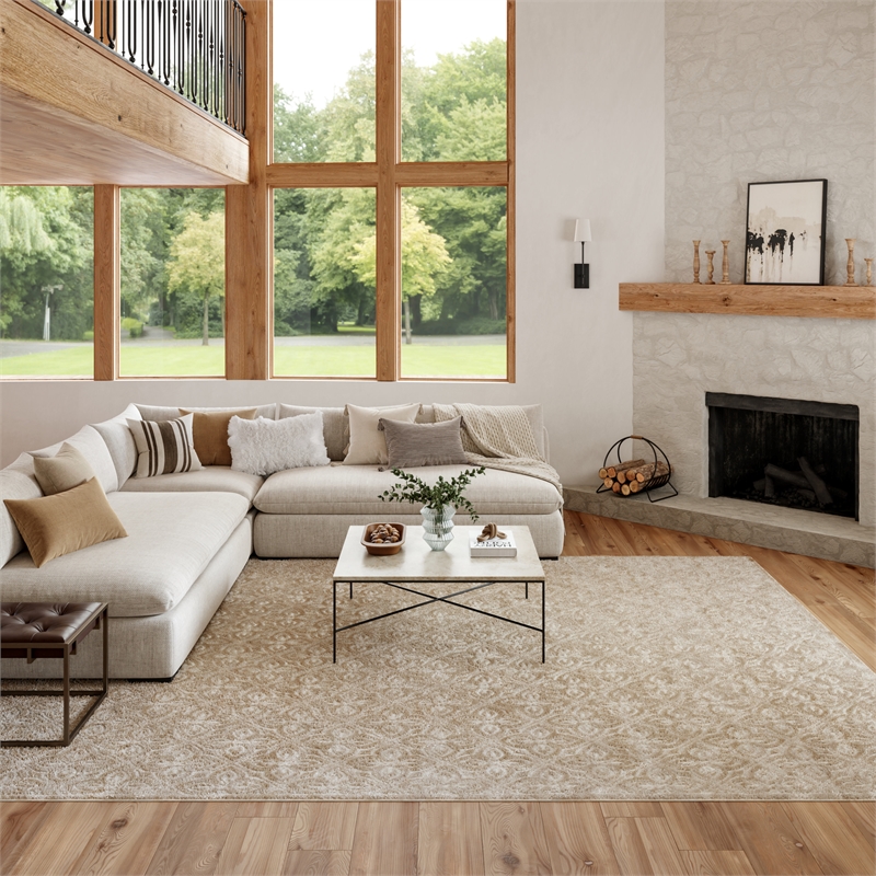 Nourison Washable Charm 9' x 12' Beige Ivory Contemporary Indoor Rug