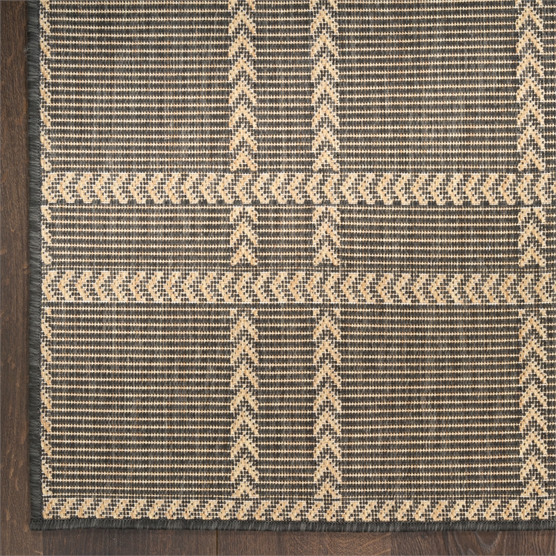 Nourison Horizon Indoor/Outdoor 6' x 9' Charcoal Modern Rug