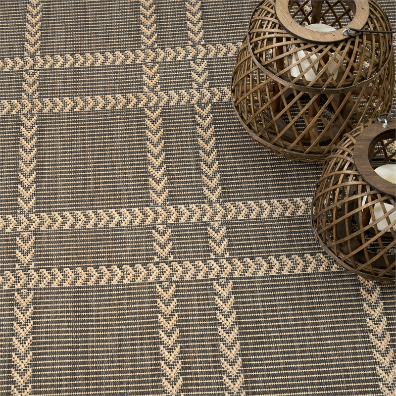 Nourison Horizon Indoor/Outdoor 6' x 9' Charcoal Modern Rug