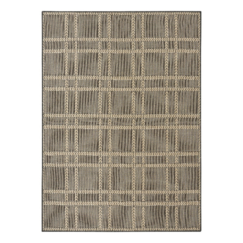 Nourison Horizon Indoor/Outdoor 6' x 9' Charcoal Modern Rug
