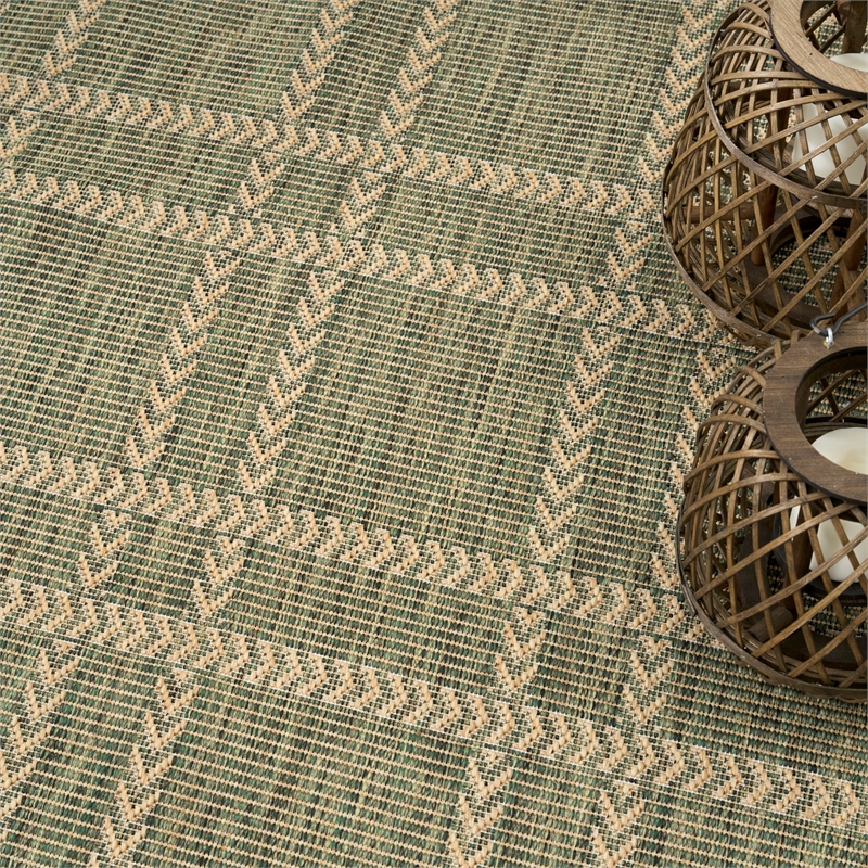 Nourison Horizon Indoor/Outdoor 4' x 6' Green Modern Rug