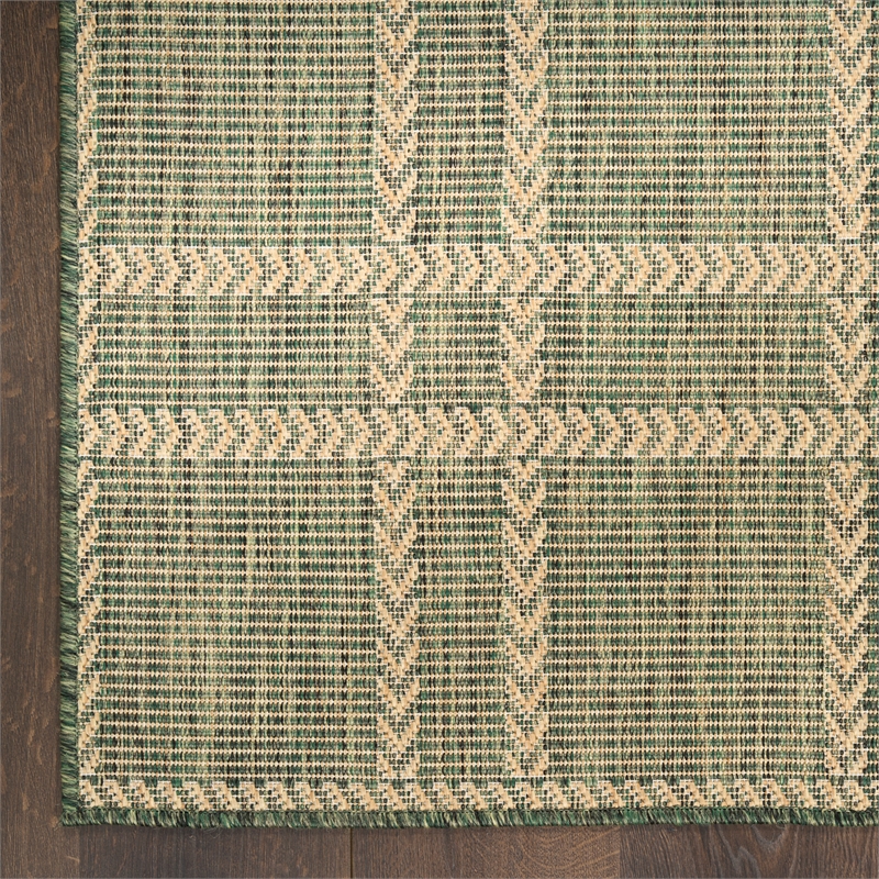 Nourison Horizon Indoor/Outdoor 6' x 9' Green Modern Rug