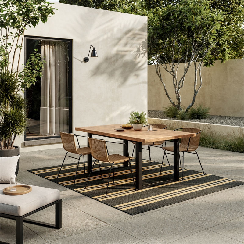 Nourison Horizon Indoor/Outdoor 4' x 6' Charcoal Modern Rug