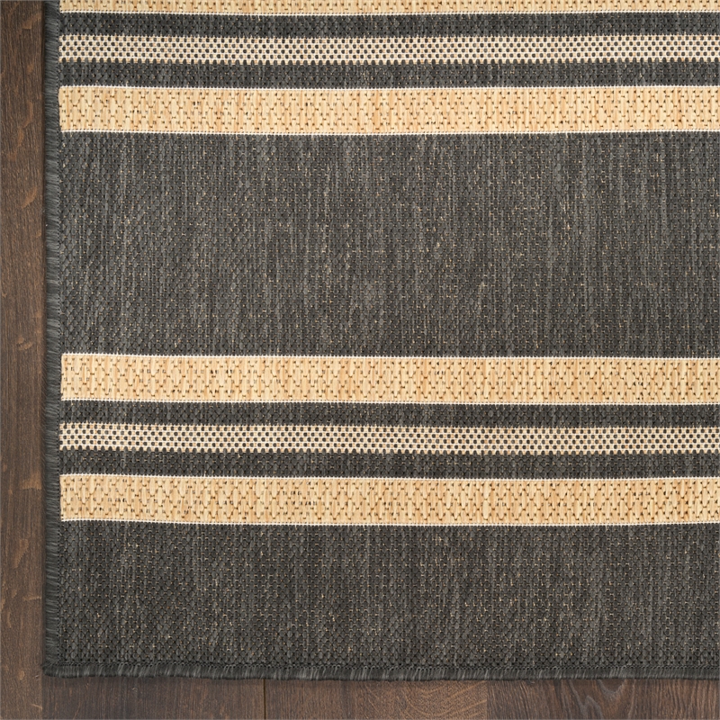 Nourison Horizon Indoor/Outdoor 5' x 7' Charcoal Modern Rug