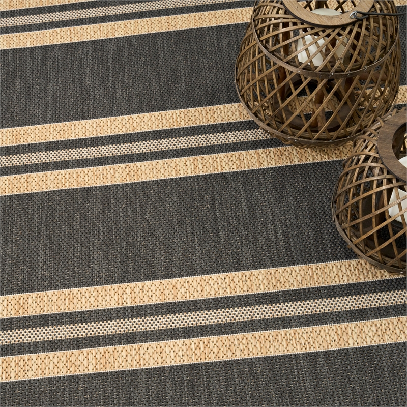 Nourison Horizon Indoor/Outdoor 5' x 7' Charcoal Modern Rug