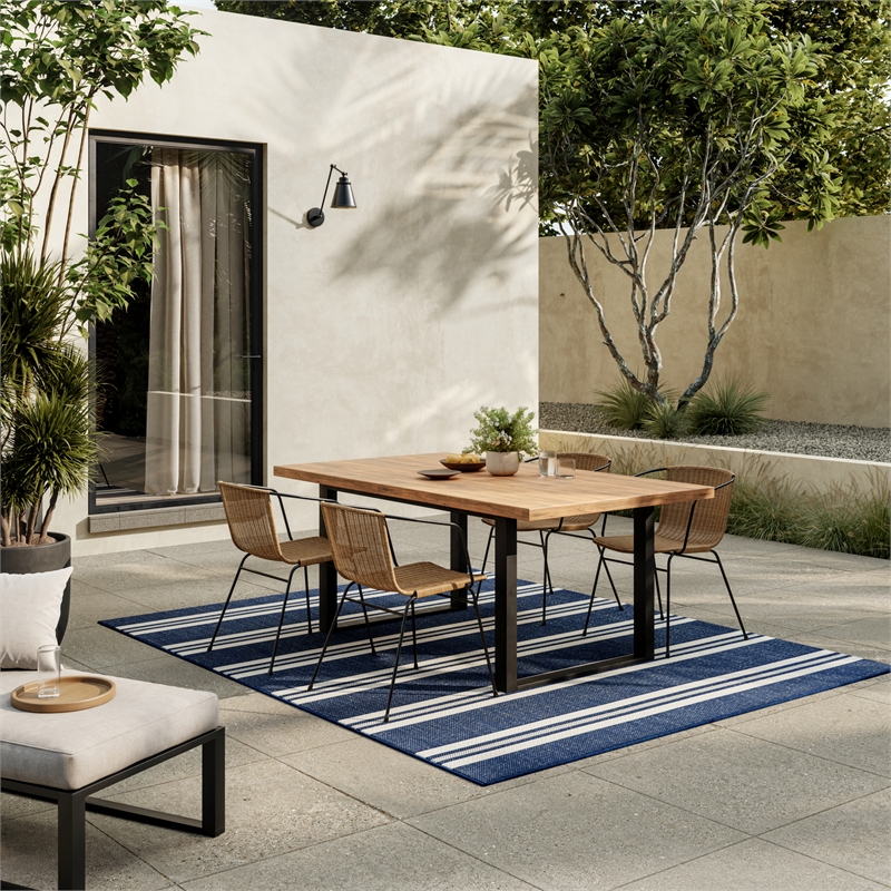 Nourison Horizon Indoor/Outdoor 6' x 9' Navy Modern Rug