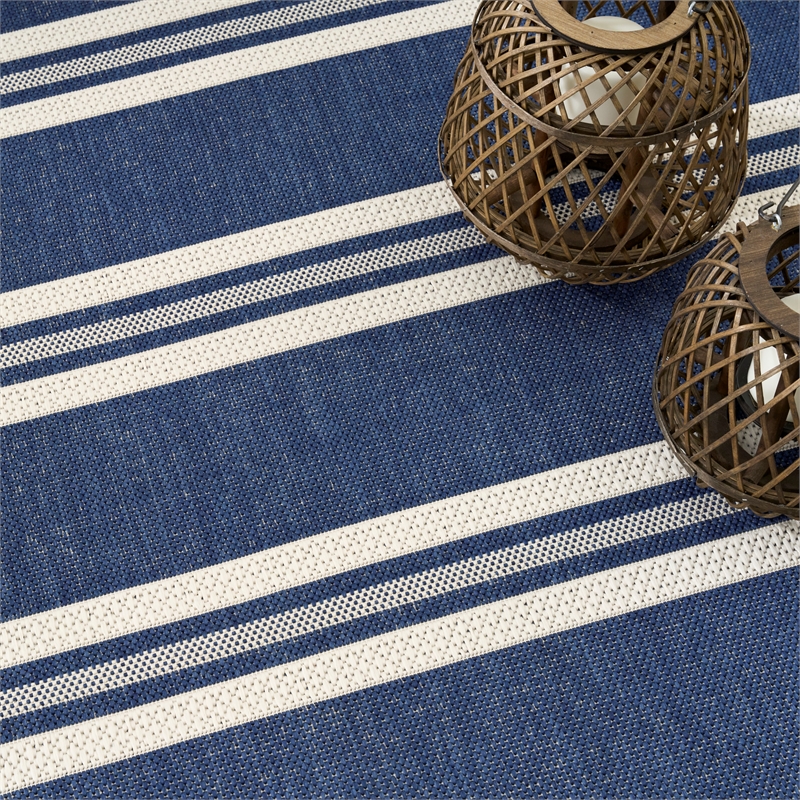 Nourison Horizon Indoor/Outdoor 6' x 9' Navy Modern Rug
