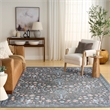 Nourison Botanical Washables 4' x 6' Charcoal Multicolor Modern Indoor Rug