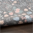 Nourison Botanical Washables 5' x 7' Charcoal Multicolor Modern Indoor Rug