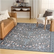 Nourison Botanical Washables 5' x 7' Charcoal Multicolor Modern Indoor Rug