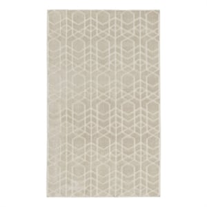 Nourison Washable Charm 2' x 3' Silver Ivory Modern Indoor Rug
