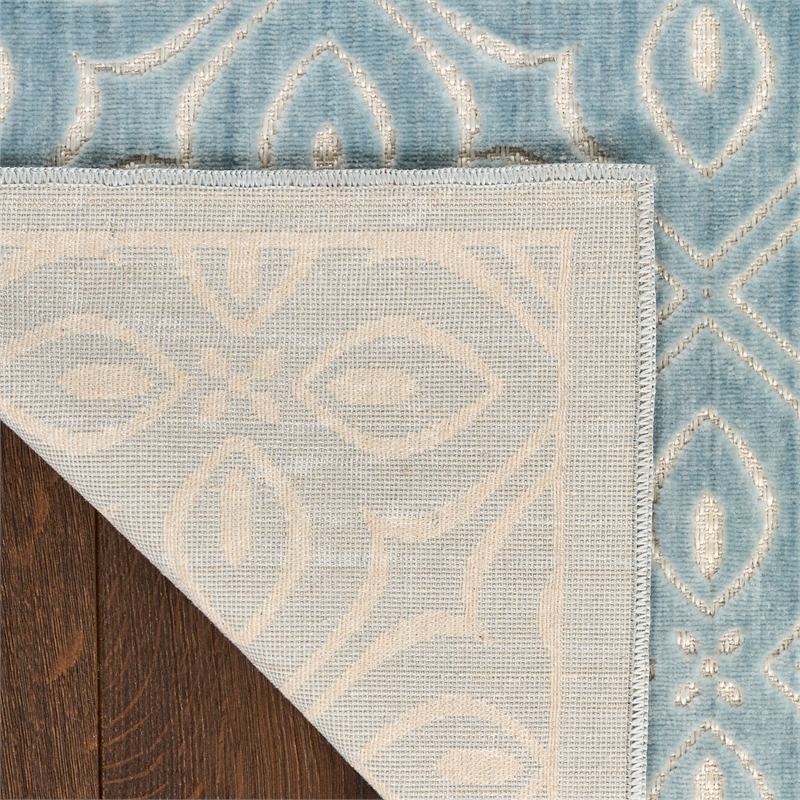 Nourison Washable Charm 2' x 3' Blue Ivory Contemporary Indoor Rug