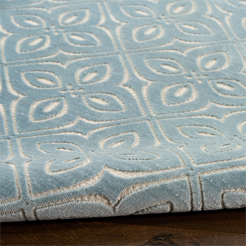 Nourison Washable Charm 2' x 3' Blue Ivory Contemporary Indoor Rug
