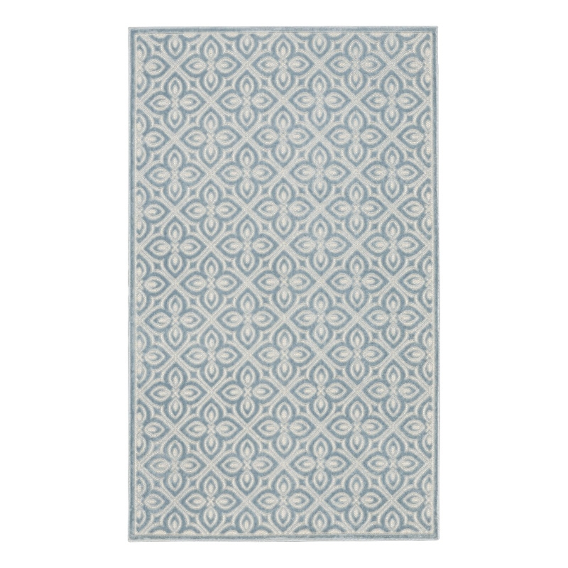 Nourison Washable Charm 2' x 3' Blue Ivory Contemporary Indoor Rug