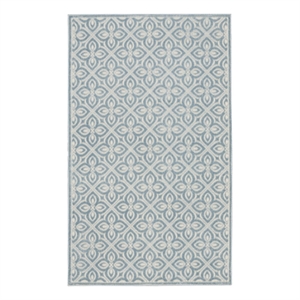 Nourison Washable Charm 2' x 3' Blue Ivory Contemporary Indoor Rug