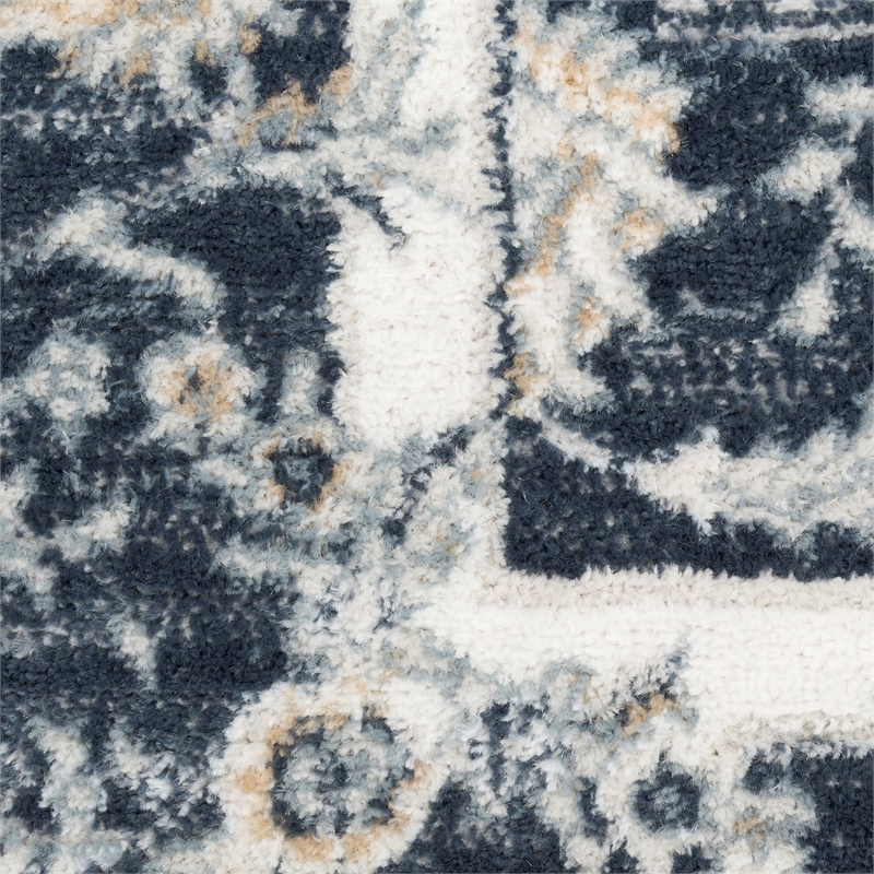 Nourison Dekor 2' x 4' Slate/Ivory Vintage Indoor Rug