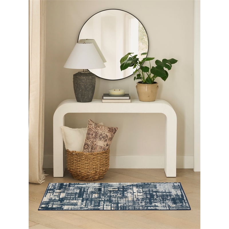Nourison Dekor 2' x 4' Slate Modern Indoor Rug